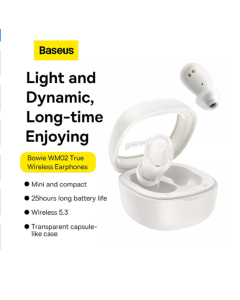Fone Sem Fio Baseus Bowie WM02 TWS Bluetooth 5.3 Bateria 25h