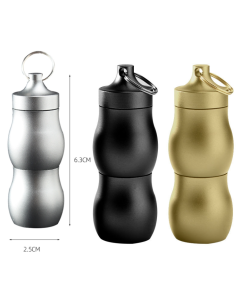 F25 Outdoor First Aid Pills Sealed Bottle Mini Waterproof Metal Medicine Jar Keychain