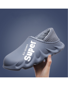 Winter warm padded and thickened waterproof cotton slippers