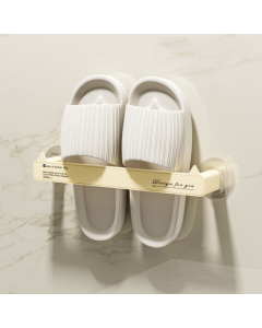 Non-marking wall-mounted bathroom hole-free slipper rack Drainage storage shelf