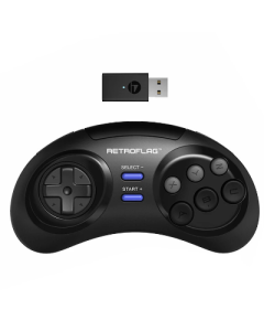 Retroflag Wireless Gamepad Classic 2.4G Controller-M Turbo Function Button Swapping Battery Rechargeable for NS Windows MD mini/mini 2 Raspberry Pi - Black