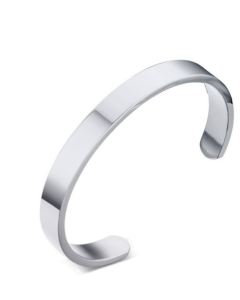 8mm wide open glossy bracelet for women and men