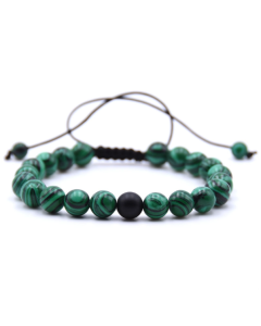 8mm natural stone beads men's braided bracelet