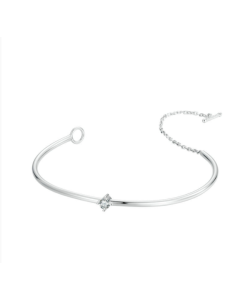 sterling silver platinum plated sparkling zircon thin bracelet