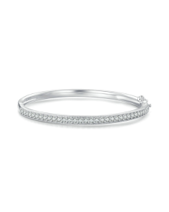 BSB130-17 sterling silver S925 platinum-plated zircon fine glitter full set bracelet