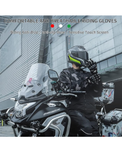 ERYUE Riding Gloves,Otocycling Gloves Rider Anti-Slip Anti-Fall Four Seasons Universal Breathable Touch Screen Gloves M, Green