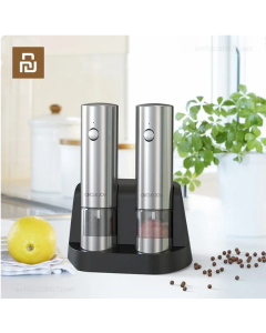 Youpin Circle Joy Rechargeable Salt Pepper Grinder Set with Base Stainless Steel Automatic Salt Spice Grinder Pepper Mill Suit