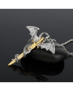 Luminous jewelry dragon sword pendant necklace black anime necklace