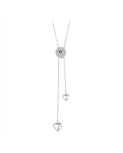 S925 sterling silver sparkling moissanous tassel love necklace (MSN029)