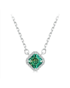 S925 sterling silver moissanite necklace platinum plated jewelry pendant (MSN030)