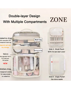 Multi-Compartment Toiletry Cosmetics Bag