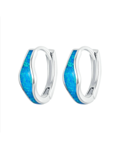 S925 sterling silver platinum plated colorful opal earrings