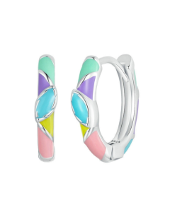 SCE1722 S925 sterling silver platinum plated irregular dopamine rainbow earrings