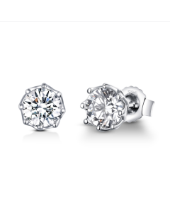 S925 sterling silver stud earrings with zircon stud earrings