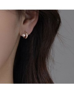 Shell double layer earrings with diamond earrings, color: EH1084