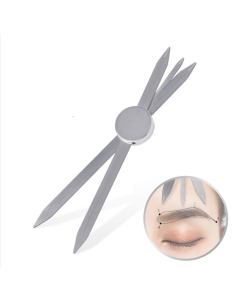 Tattoo compass positioning ruler sliding isometric eyebrow ruler three-point positioning balanced eyebrow card (silver)