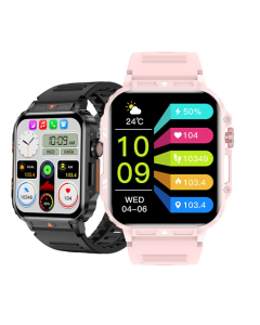 L81 1.95inch HD Screen bluetooth Call Heart Rate Blood Pressure Blood Oxygen Monitor Sleep Monitoring Women's Health Respiratory Training Multi-sport Modes Music Playback IP68 Waterproof Smart Watch - Black