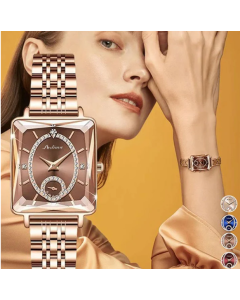 Fashion Square Ladies Rose Gold Diamond Watch $32.99 Regular price$44.99Sale priceSale
