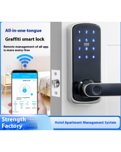 Tuya wifi fingerprint lock home apartment remote app bluetooth smart lock hotel card swipe lock