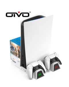 OIVO PS5 host multi-functional fan cooling base white PS5 handle dual charging storage disc rack