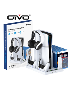 OIVO PS5 SLIM host fan cooling base PS5 thin and light universal card disc headphone collection Nanoscaffold
