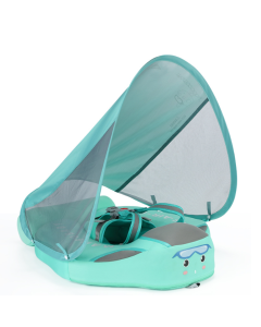 Mambobaby Infant and Toddler Inflatable Lying Circle Sunshade Swimming Ring with Tail Float