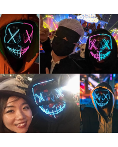 Halloween Cosplay Glowing Mask Full Face (with batteries)