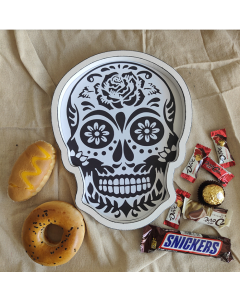 Halloween wooden tray decoration home decoration skull tray