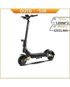 OOTD S30 Adult Electric Scooter 2*1200W Dual Motor Foldable 52V23.4Ah 10 Inch Off-Road Tires Powerful Urban Commuting Scooter