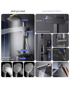 ARROW Thermostatic Shower Set Home Bathroom Pressurized Shower System with Piano-Key Controls