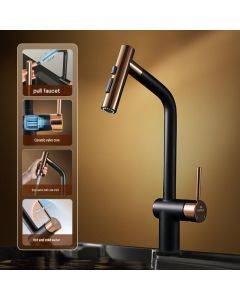 Higold Kitchen Sink Faucet – 304 Stainless Steel Pull-Out, Anti-Splash, Hot & Cold Mixer Tap with Extendable Sprayer