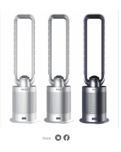 ROZI Tower Fan: Powerful Air Filtration, Negative Ion, 35W