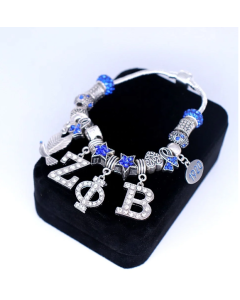 Graduate School Society Club Souvenir Dove 1920 Zeta Phi Beta Charm Snake Chain Sorority Bracelet Big Hole European Bead Jewelry