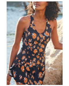 Tankini Set with Scoop Neckline for Active Wear