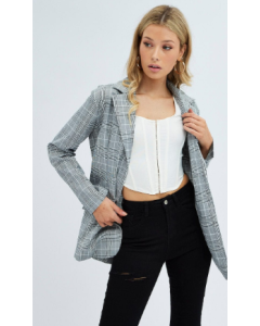 Black Oversized Double Breasted Blazer
