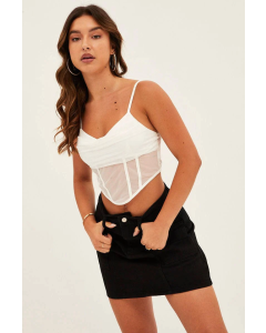 Black Mid Rise Cargo Mini Denim Skirt