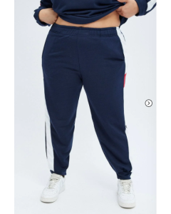 Multi Track Pants Contrast Elastic Waist Relaxed