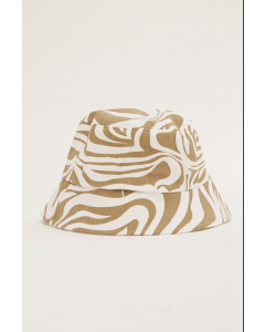 Beige Graphic Bucket Hat