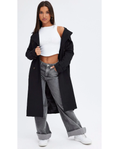 Cotton Long-Sleeve Trench Coat