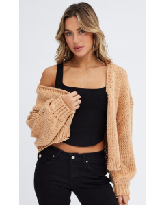 Beige Oversized Cardigan