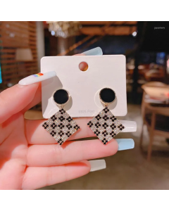 Dangle Earrings 2023 Korean Fine Fresh Crystal Drop Fashion Geometric Square Women Jewelry Girl's Accessories Senior