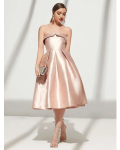 Belle Bridesmaid Dress with Folded Pleated Tube Detail