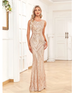 Sequin Mermaid Hem Formal Dress