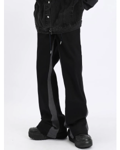 Contrast Side Seam Drawstring Waist Straight Leg Pants for Men