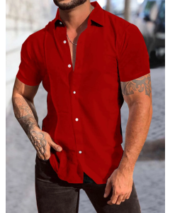 Solid Button Up Shirt for Stylish Men