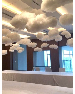 1pc Cloud Shaped Wall Hanging, Simple White Polyester Prop Cloud Design Hanging Decoration For Home
