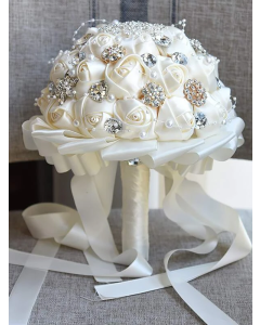 1pc Polyester Artificial Flower , Simple Artificial Flower Bouquet For Wedding Party