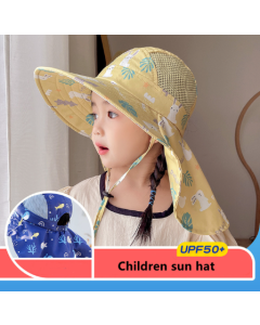 Kids' Adjustable Sun Hat with Wide Brim and Chin Strap