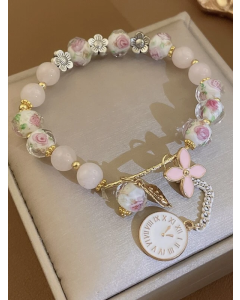 Single Flower Beaded Bracelet with Charming Appeal