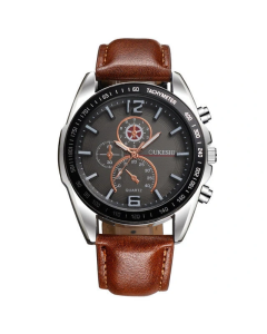 Business Men's Watch with Quartz Movement and Leather Strap - NO.2
